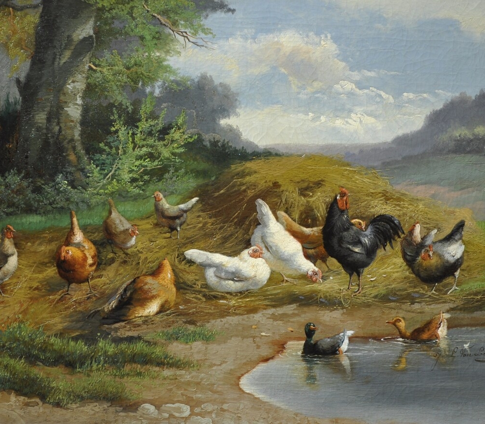 Jef Louis Van Leemputten Chickens purchase European art online