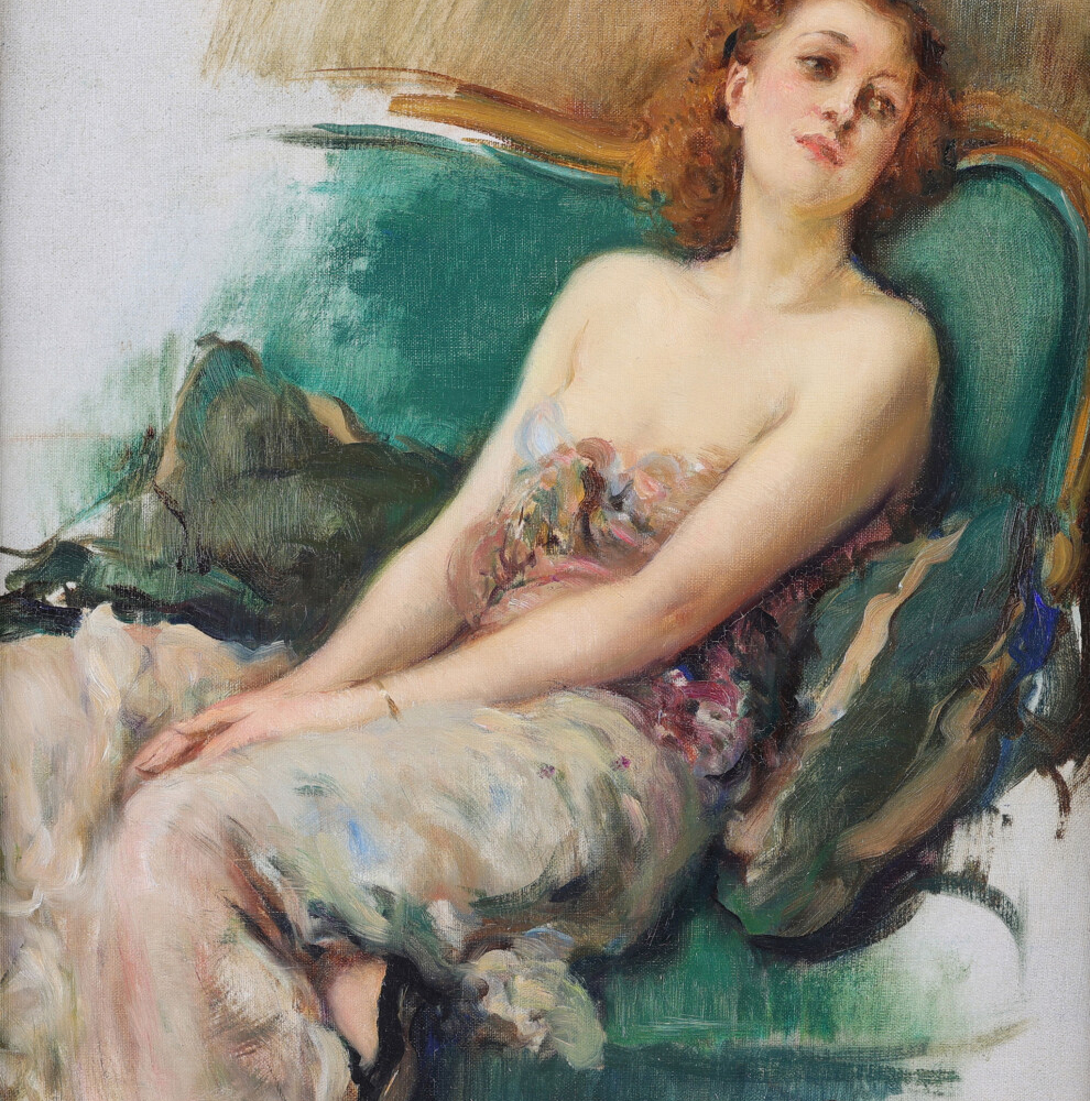 Fernand Toussaint lost in thought buy european impressionist artwork online